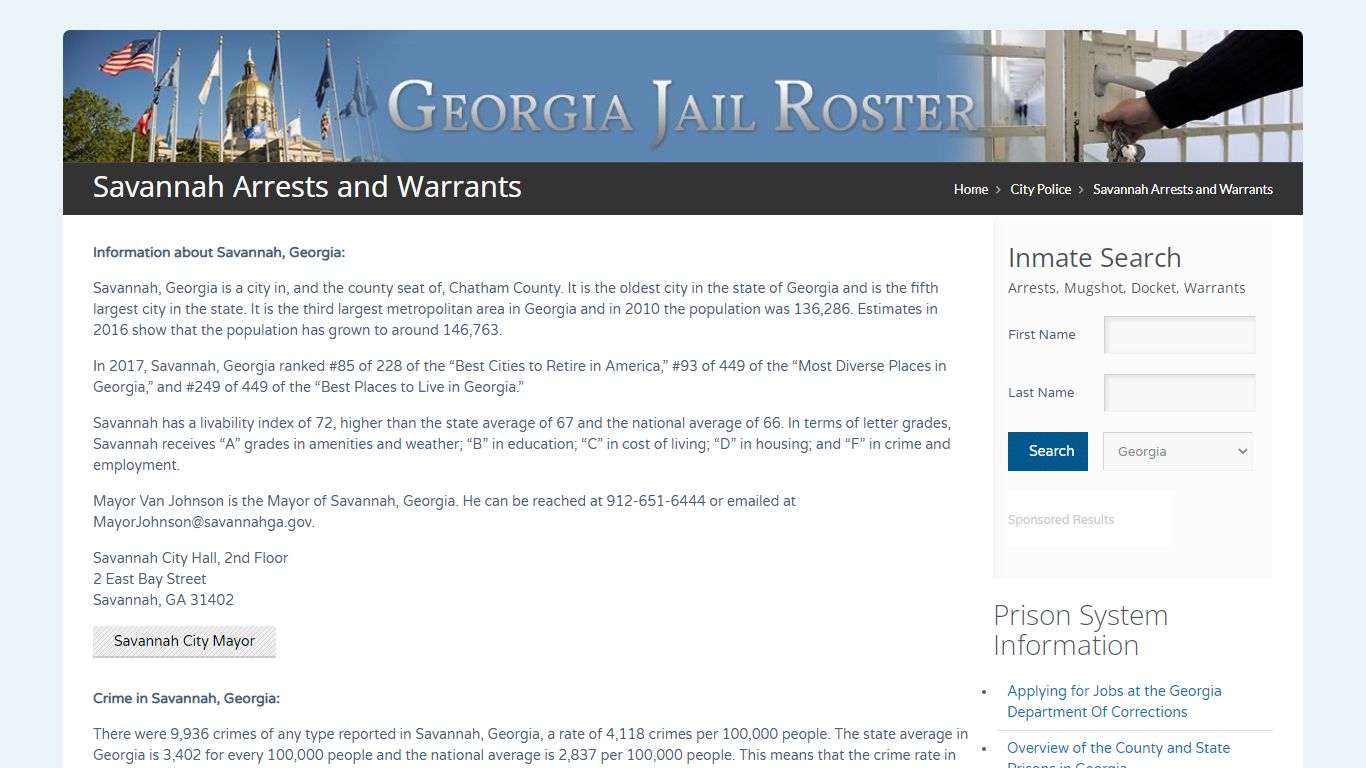 Savannah Arrests and Warrants | Georgia Jail Inmate Search